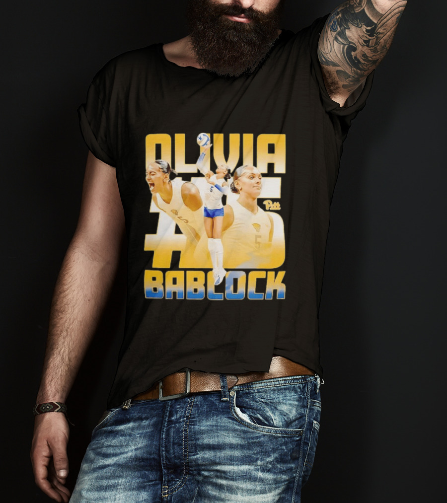 Olivia Bablock Pitt Panthers Volleyball Number 5 T-Shirt