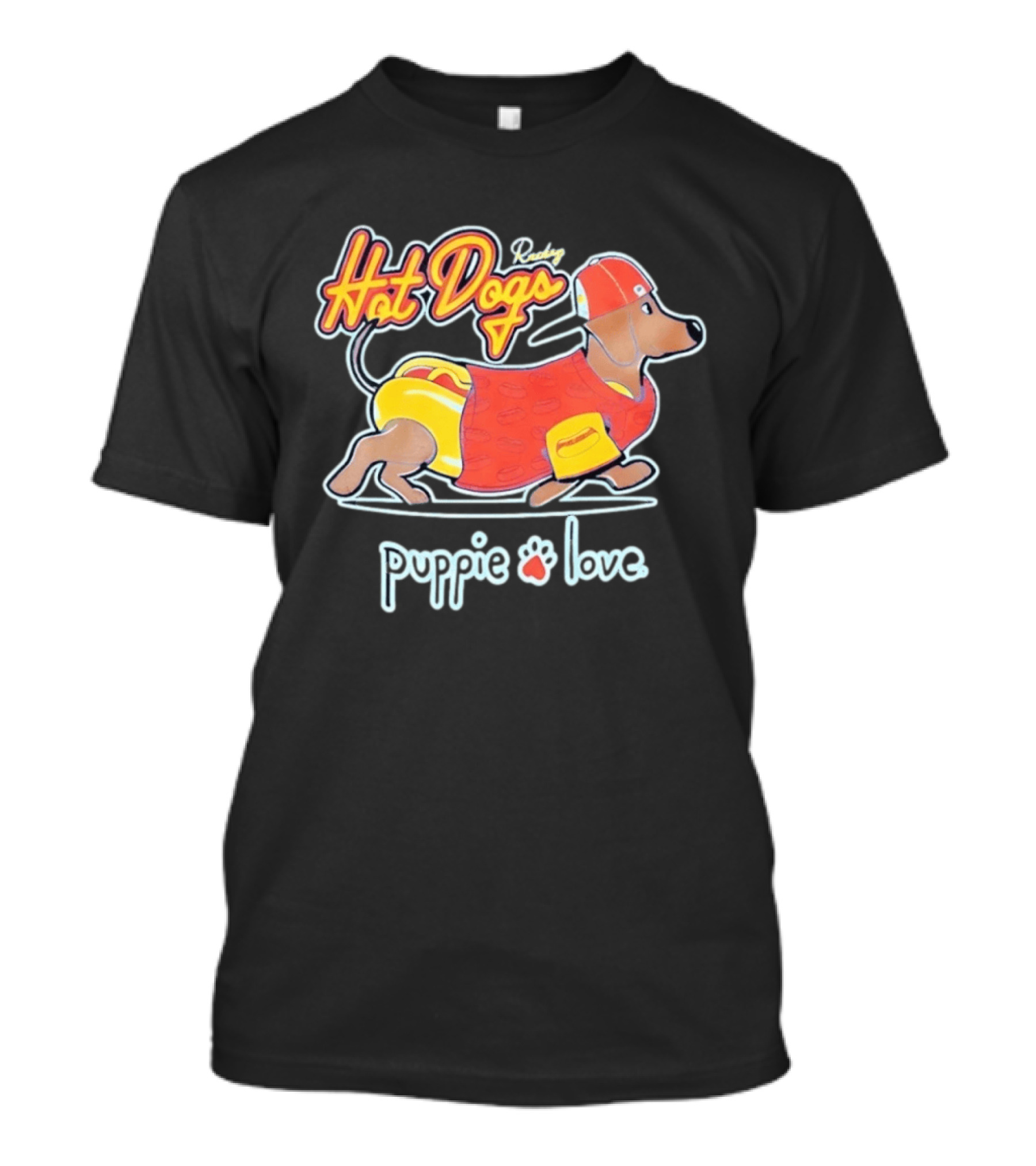 Rockin Hot Dogs Puppie Love Dachshund Dog Lover T-Shirt