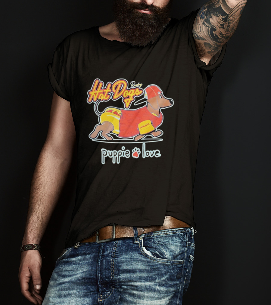Rockin Hot Dogs Puppie Love Dachshund Dog Lover T-Shirt