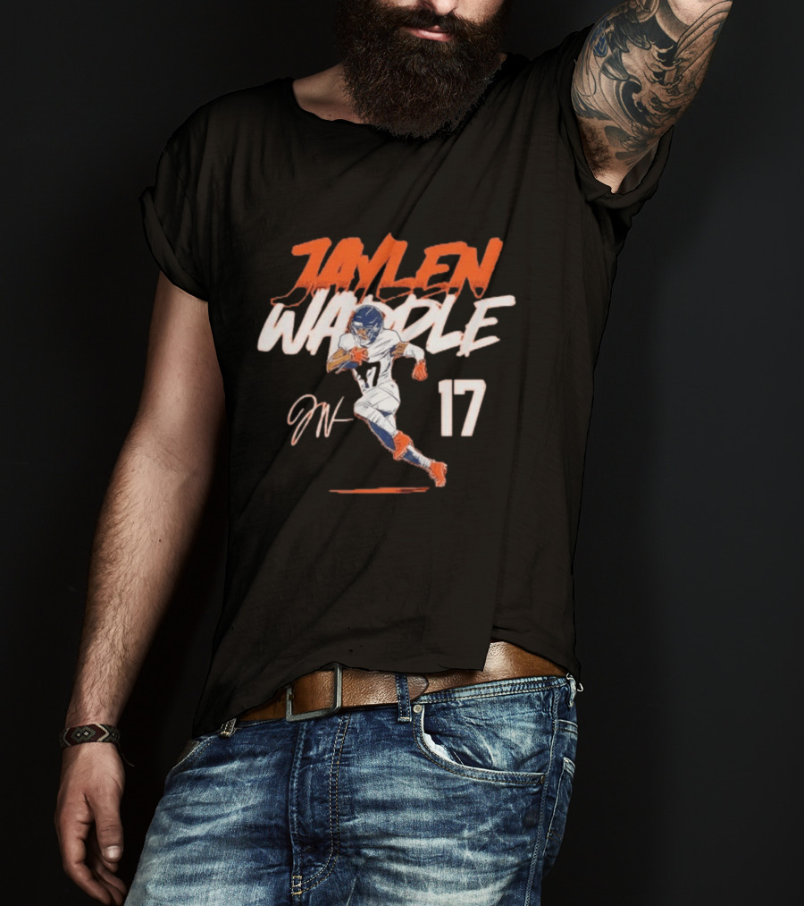 Jaylen Waddle 17 Denver Broncos Pose T-Shirt