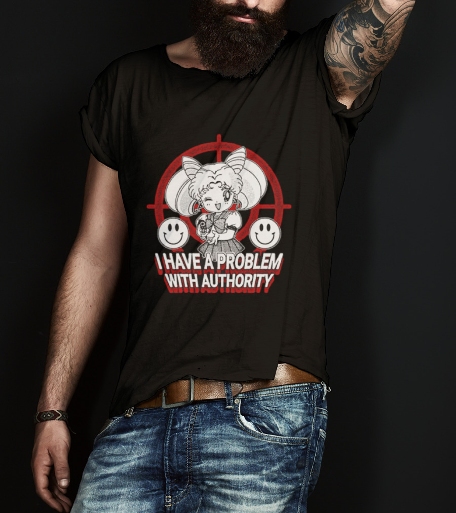 Sailor Moon I Have A Problem With Authority Anime Character Target Smiley Faces T-Shirt