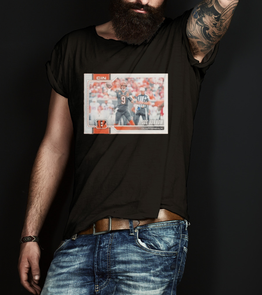 Joe Burrow Cincinnati Bengals Quarterback No 9 Football Card 2026 T-Shirt