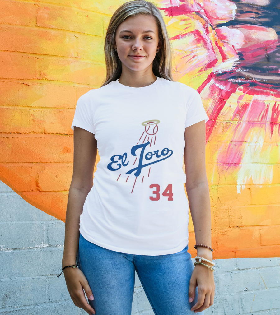 El Toro 34 Baseball Los Angeles Dodgers Fernando Valenzuela Halo T-Shirt