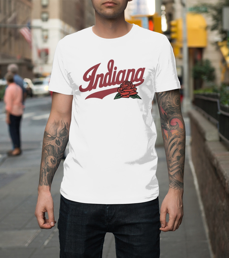 Indiana Rose University College Hoosiers Vintage Floral Script T-Shirt