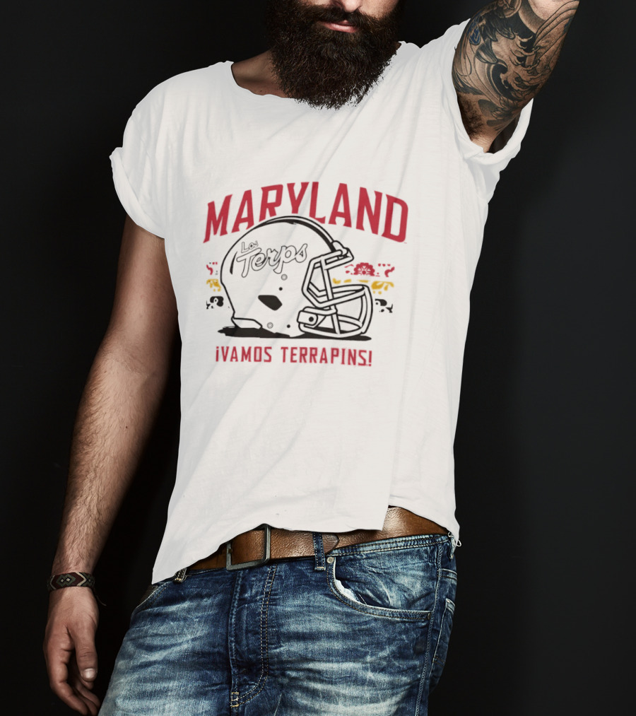 Maryland Terrapins Los Terps Ivamos Terrapins Helmet T-Shirt