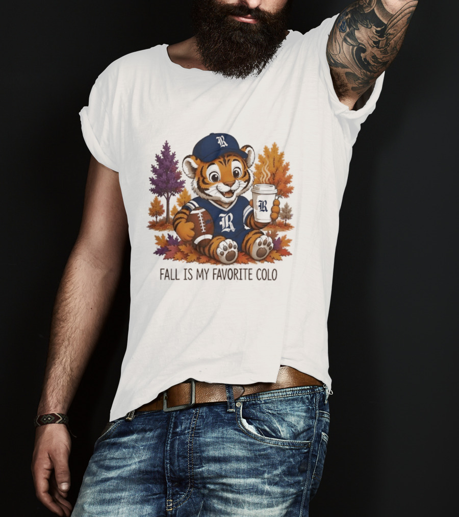 R Tiger Football Fall Is My Favorite Color Autumn Leaves T-Shirt