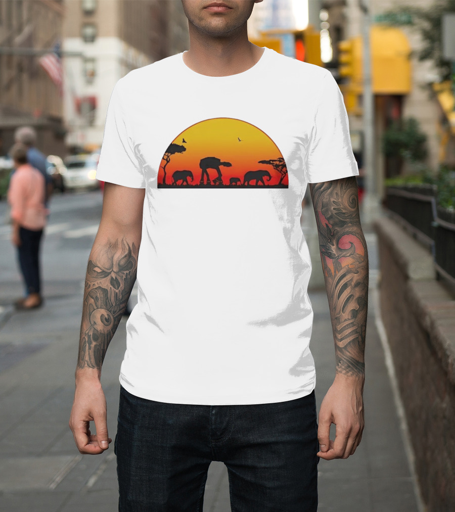 Star Wars AT AT Walker African Savanna Sunset T-Shirt
