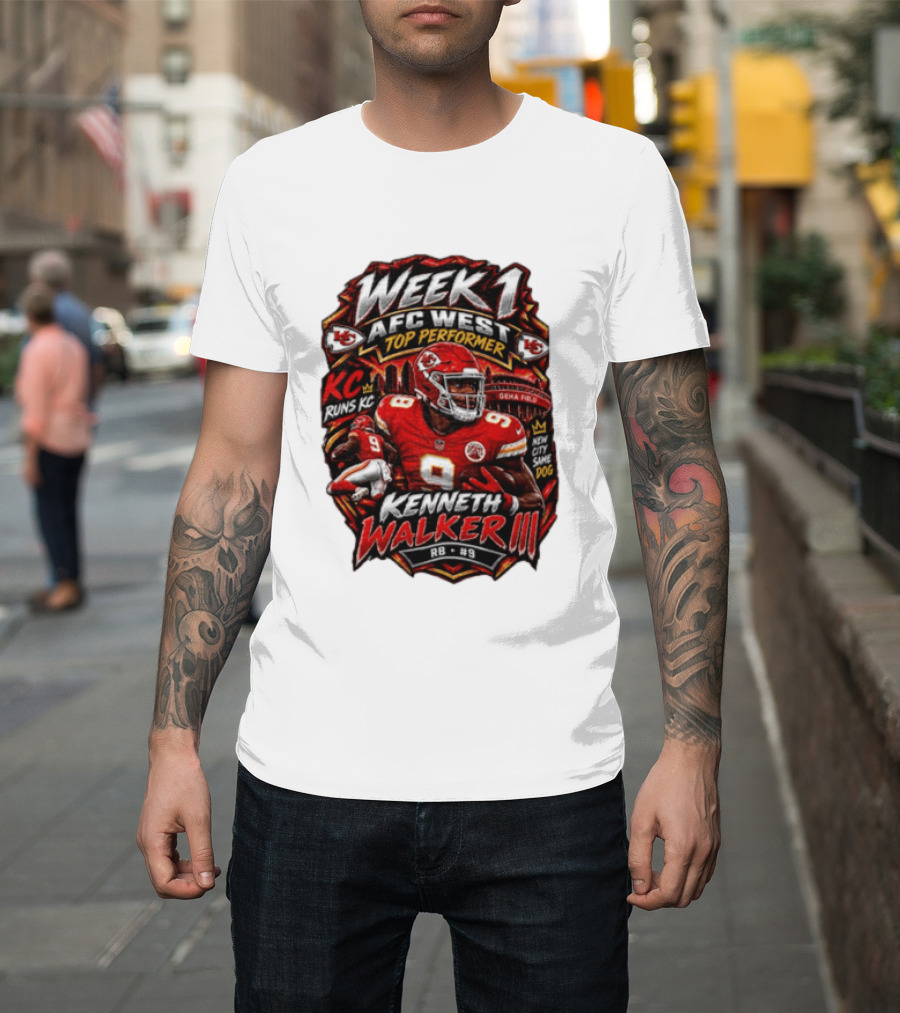 Kenneth Walker Kansas City Chiefs Week 1 NFC West Top Performer T-Shirt