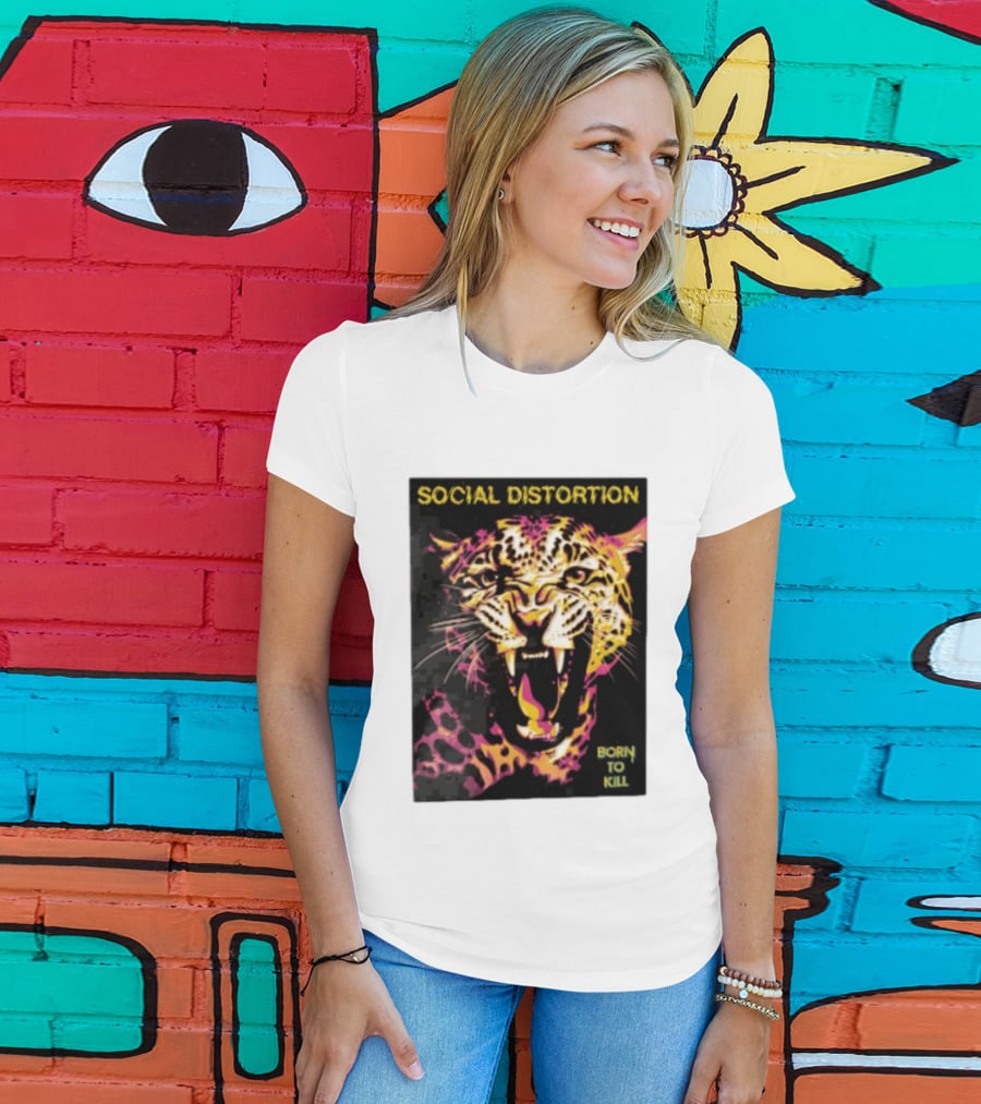 Social Distortion Snarling Leopard Born To Kill T-Shirt