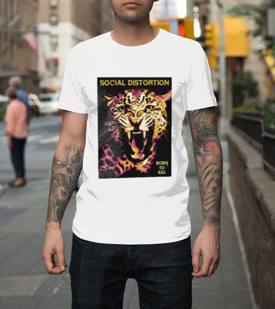 Social Distortion Snarling Leopard Born To Kill T-Shirt