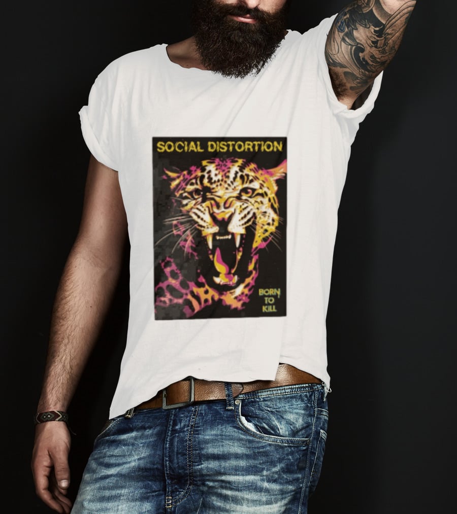 Social Distortion Snarling Leopard Born To Kill T-Shirt