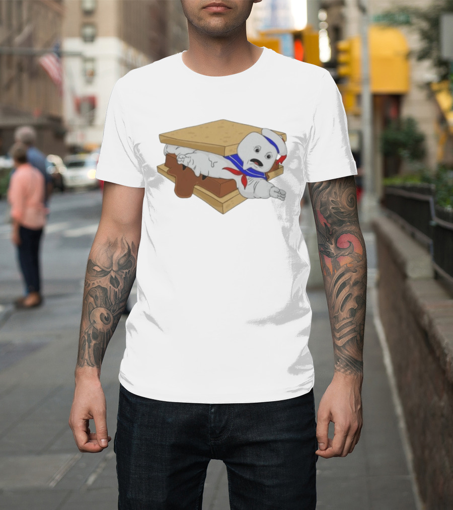 Stay Puft Marshmallow Man S'more Sandwich Ghostbusters Icon Character Fun T-Shirt
