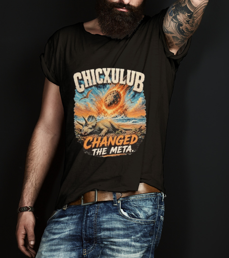 Chicxulub Asteroid Impact Dinosaur Triceratops Extinction Event T-Shirt