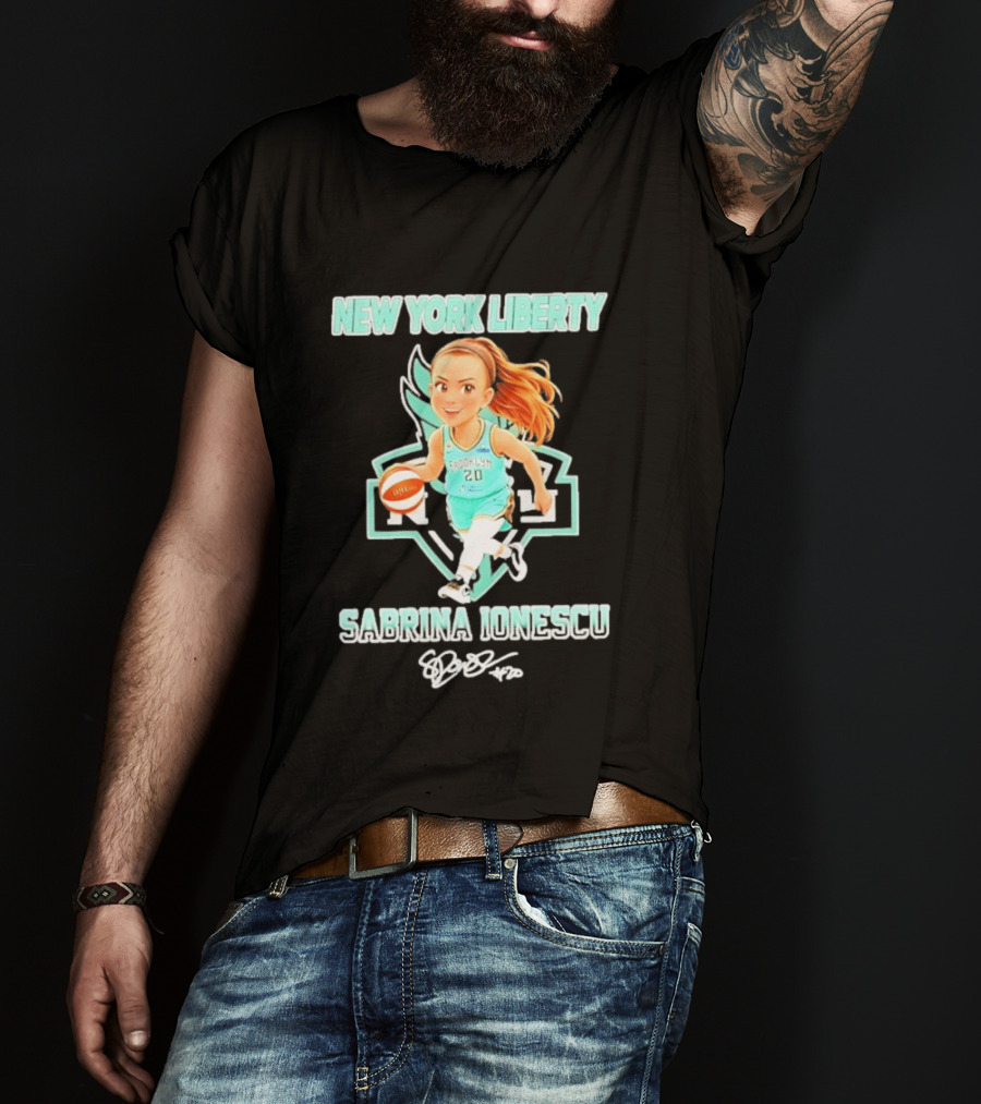 Sabrina Ionescu New York Liberty Basketball Cartoon Brooklyn 20 T-Shirt