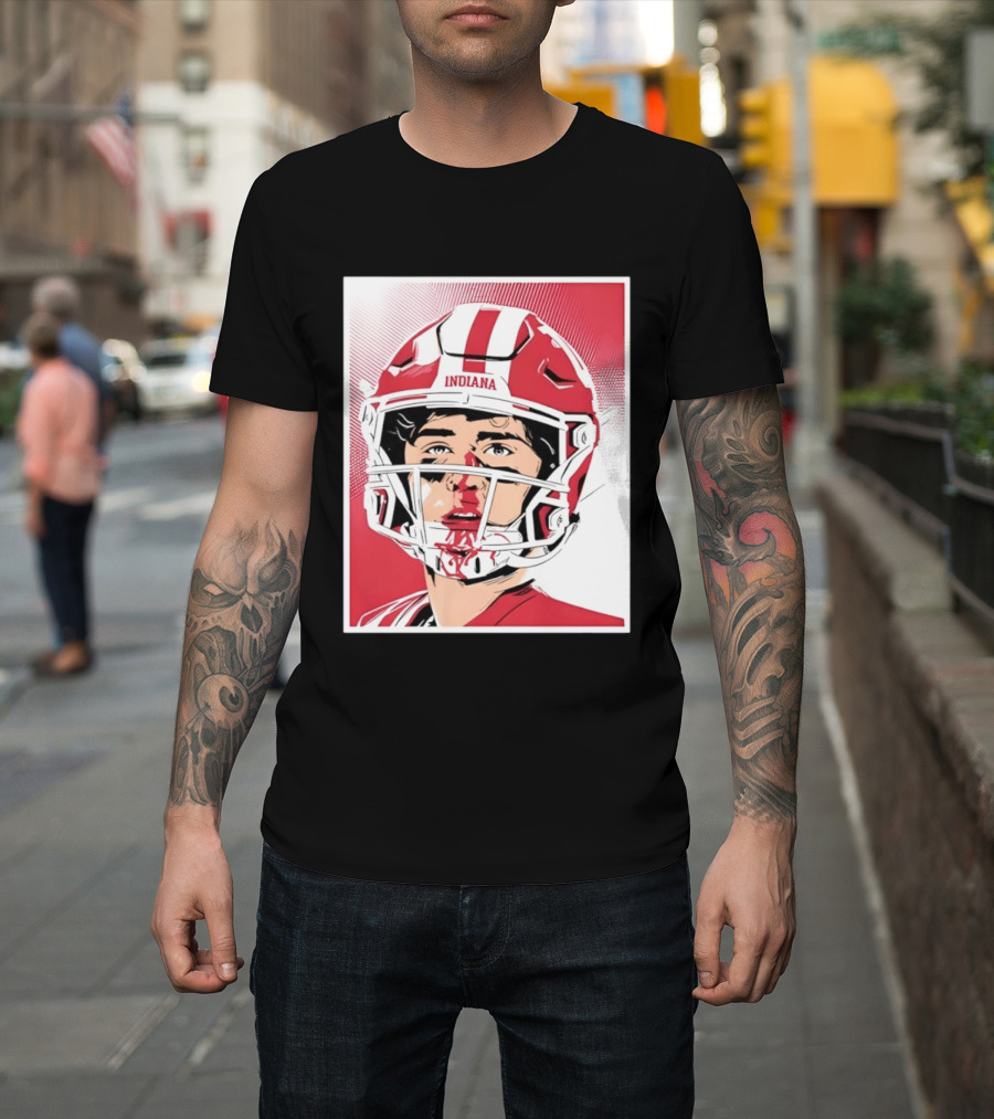 Josh Hoover Indiana Football Bloody Face Helmet T-Shirt