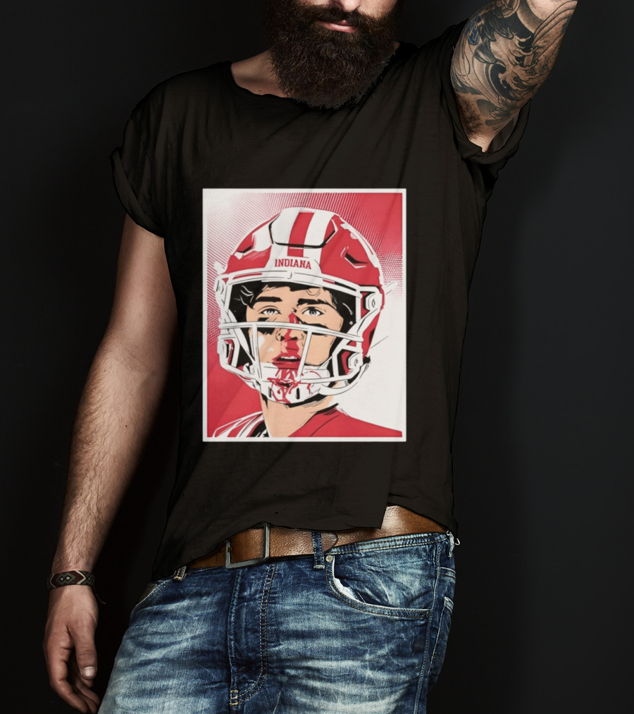 Josh Hoover Indiana Football Bloody Face Helmet T-Shirt