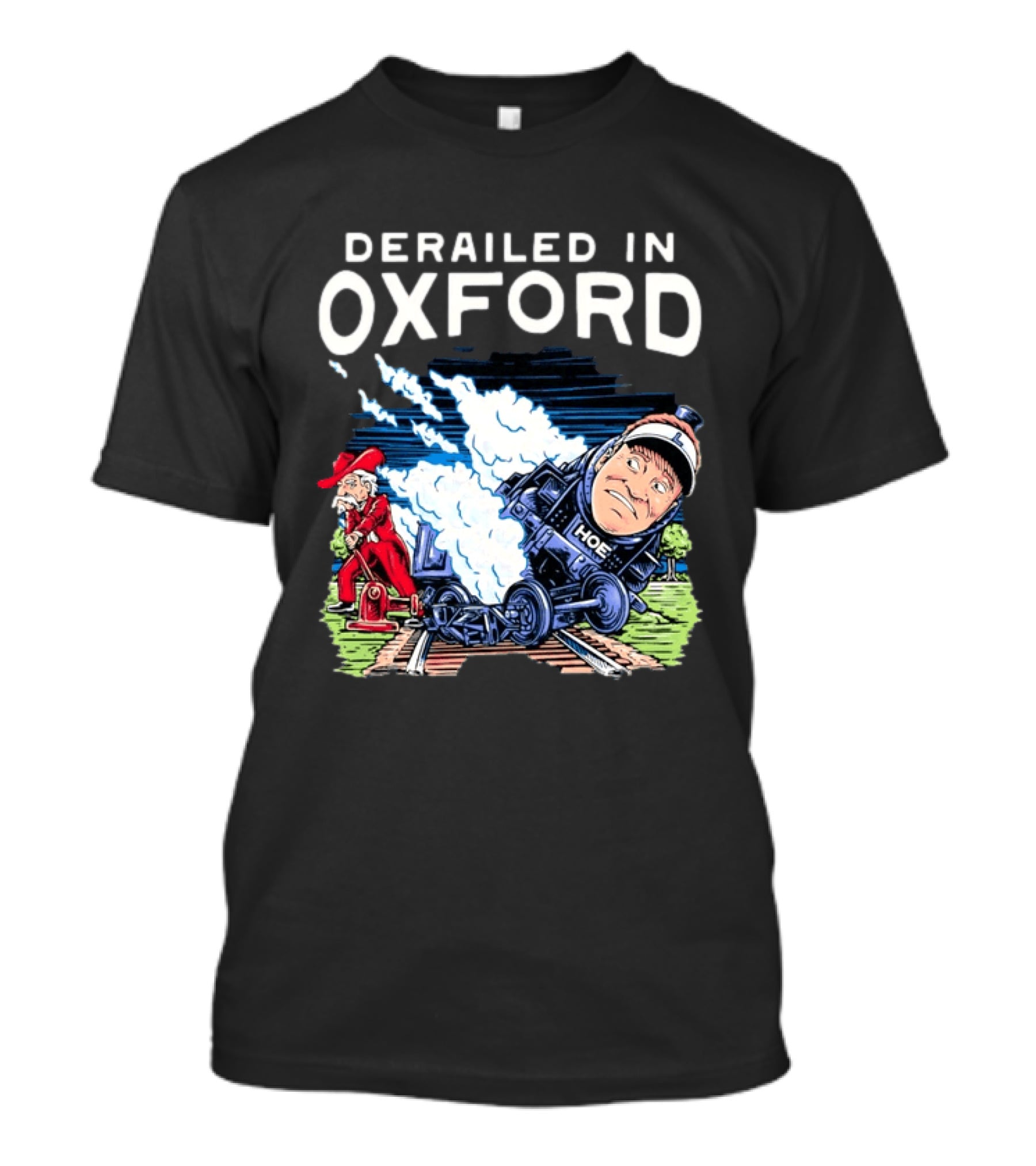 Derailed In Oxford Old Row Ole Miss Lane Kiffin Train T-Shirt