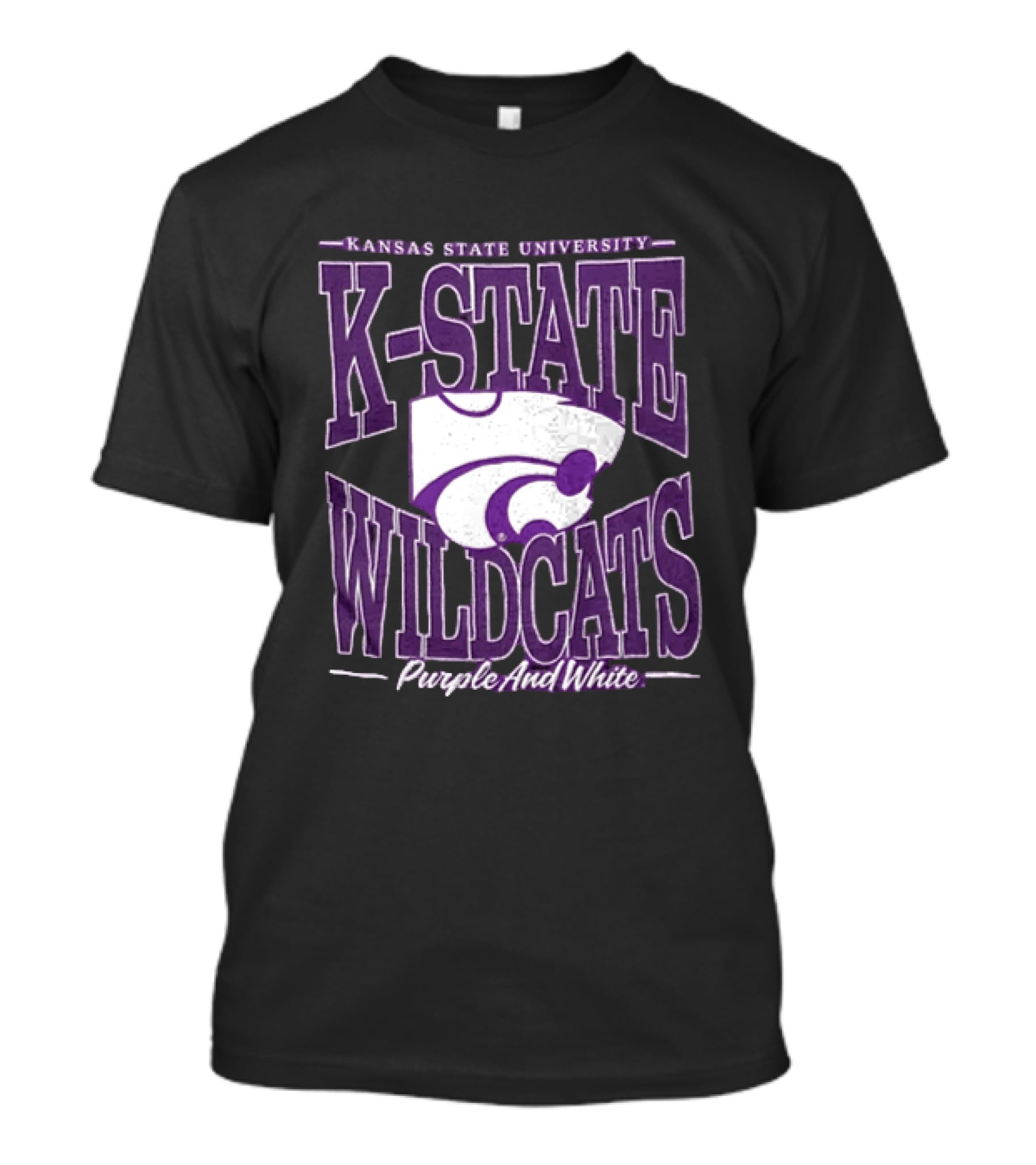 Kansas State University K State Wildcats Purple And White T-Shirt