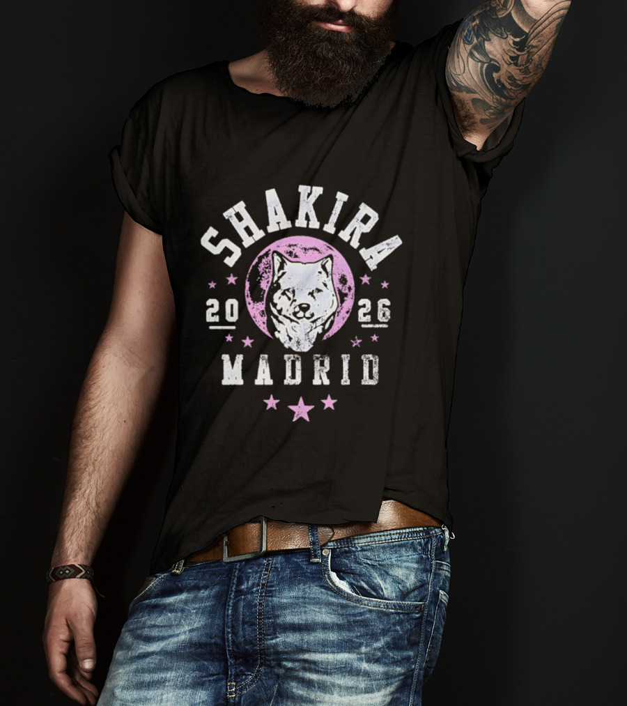 Shakira 2026 Wolf Moon Madrid Distressed T-Shirt