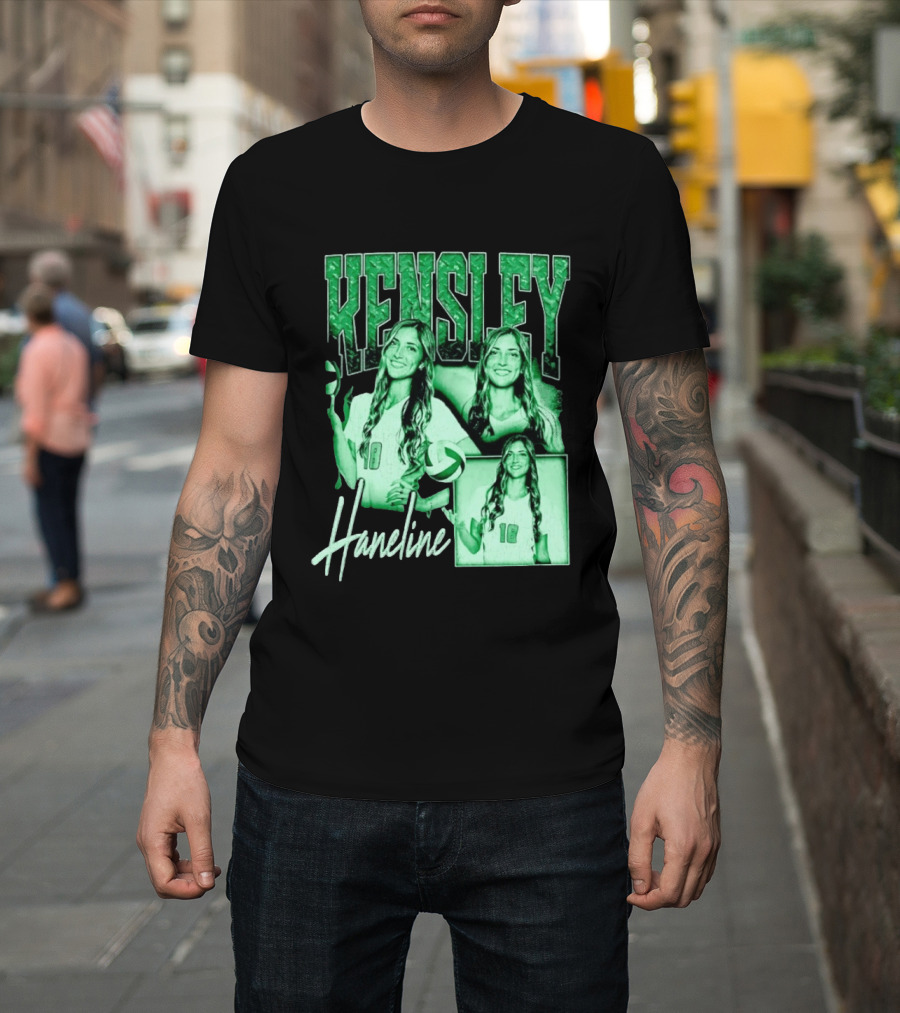 Kensley Haneline 18 Volleyball Player Green Collage T-Shirt