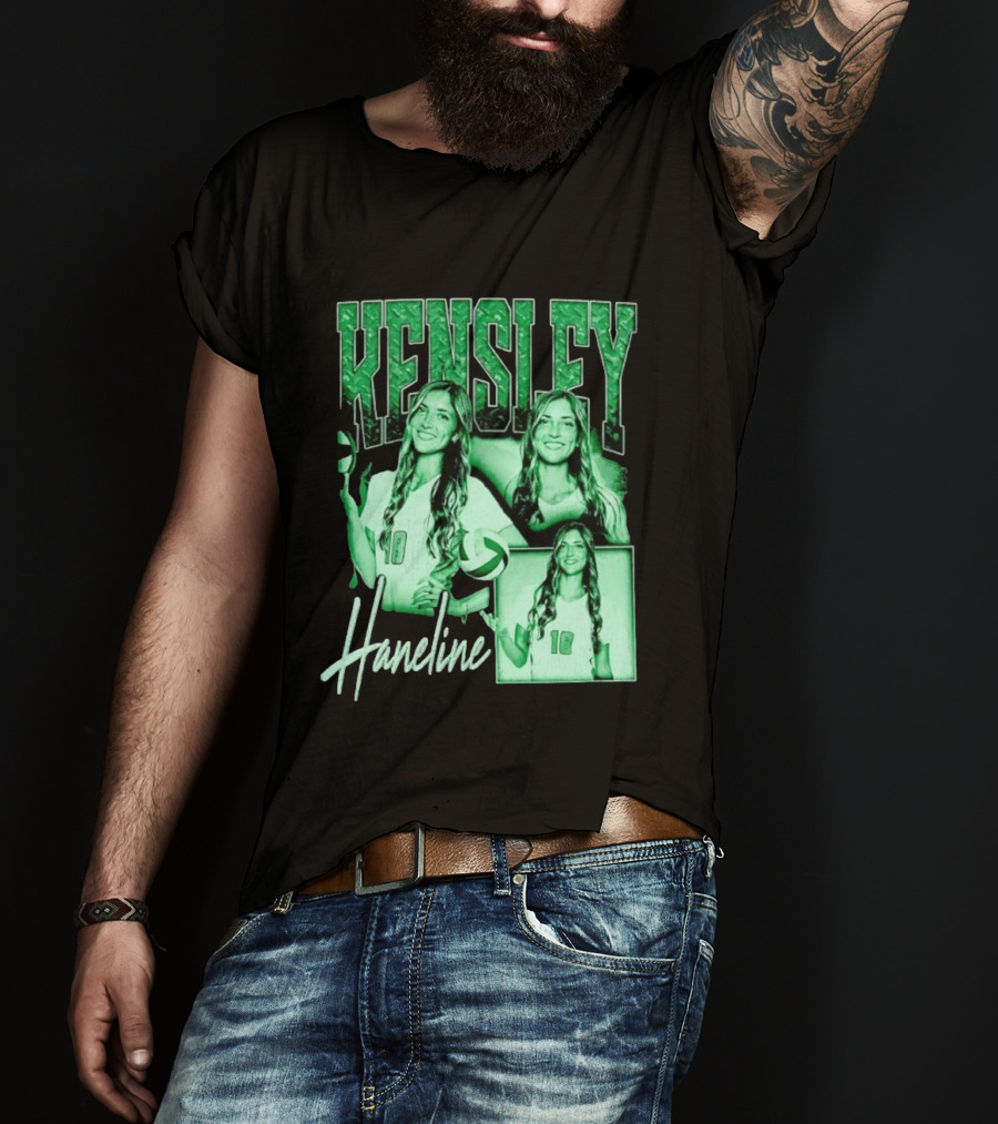 Kensley Haneline 18 Volleyball Player Green Collage T-Shirt