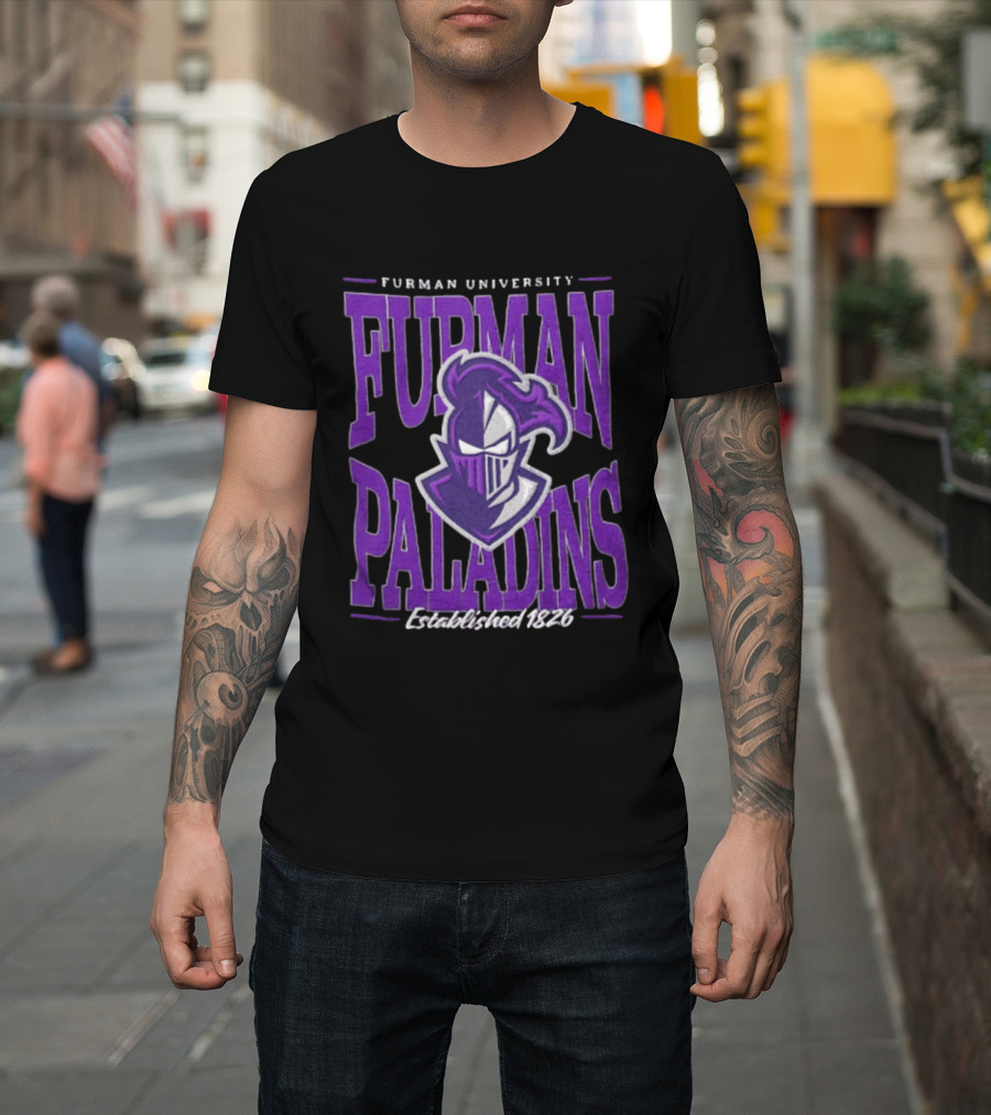 Furman University Paladins NCAAF Established 1826 Purple Knight T-Shirt