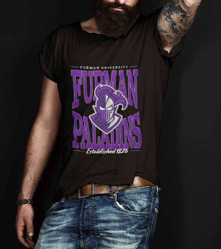 Furman University Paladins NCAAF Established 1826 Purple Knight T-Shirt