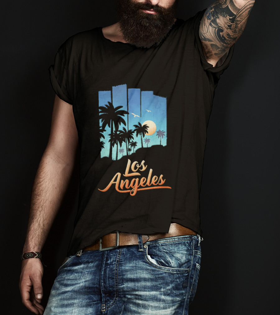 Los Angeles Sunset Palm Trees California T-Shirt