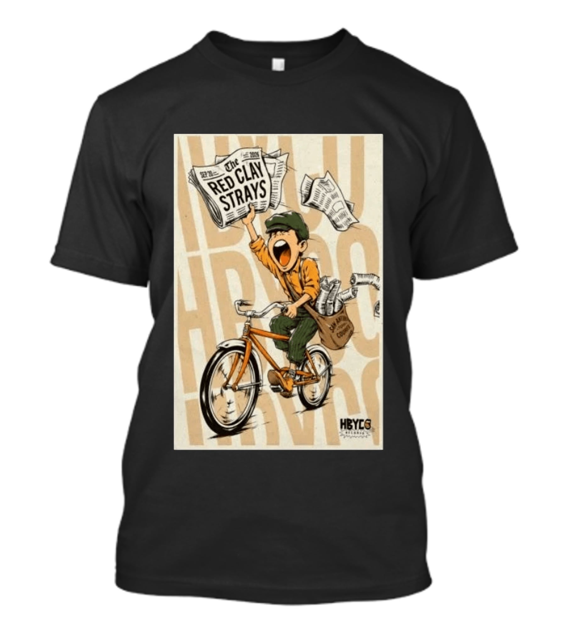 Red Clay Strays Sep 20 2026 San Antonio Frost Bank Center HBYCO Newsboy Bicycle T-Shirt
