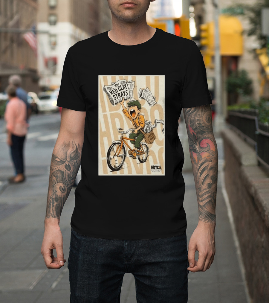 Red Clay Strays Sep 20 2026 San Antonio Frost Bank Center HBYCO Newsboy Bicycle T-Shirt