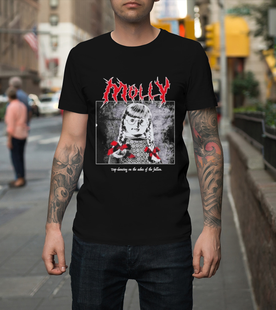 Molly Tap Dancing On The Ashes Of The Fallen Horror Doll Drawing T-Shirt