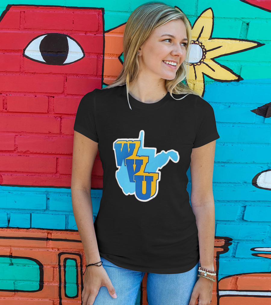 West Virginia Mountaineers WVU State Map T-Shirt