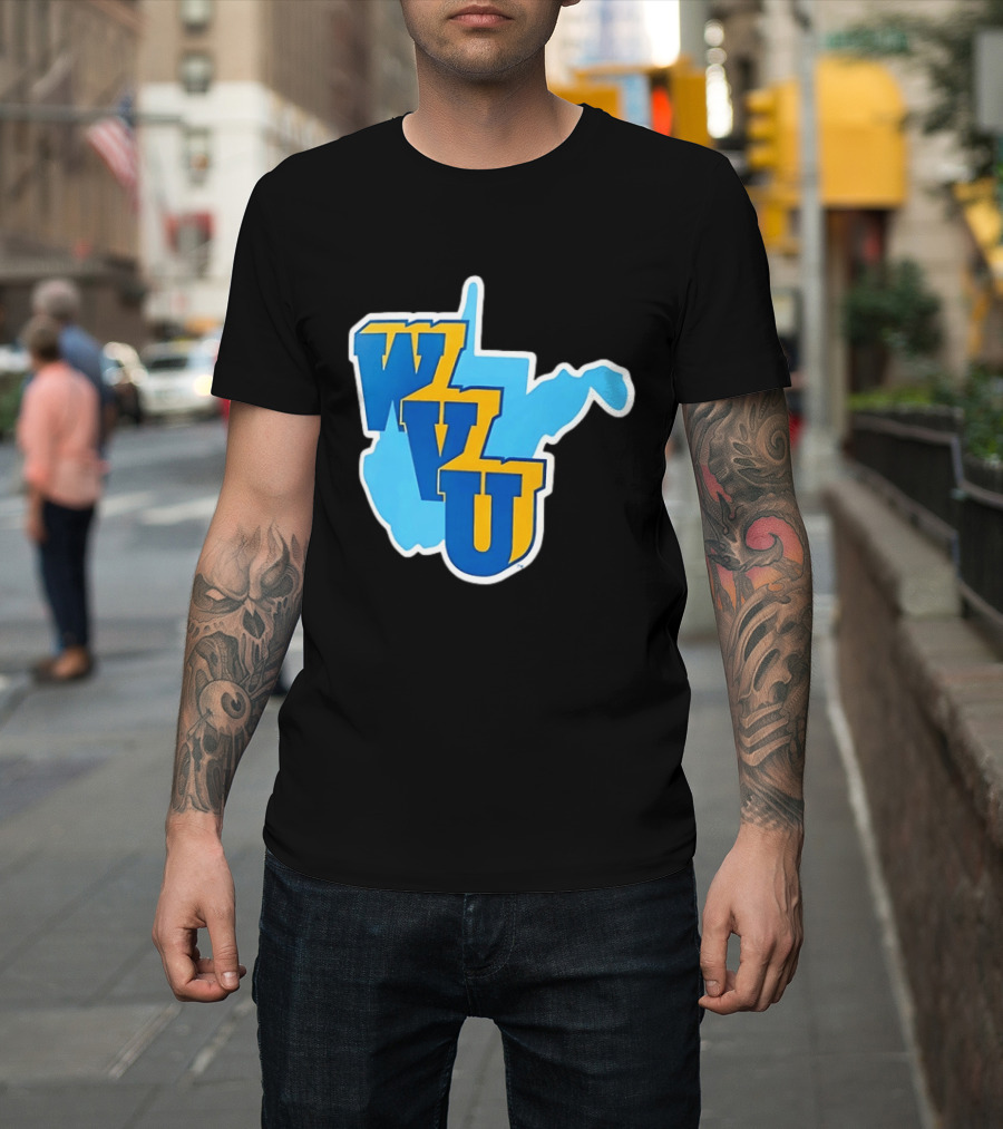 West Virginia Mountaineers WVU State Map T-Shirt