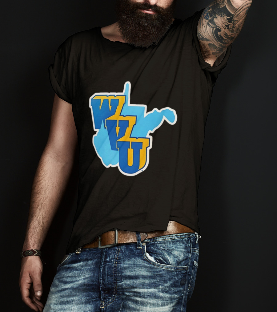 West Virginia Mountaineers WVU State Map T-Shirt