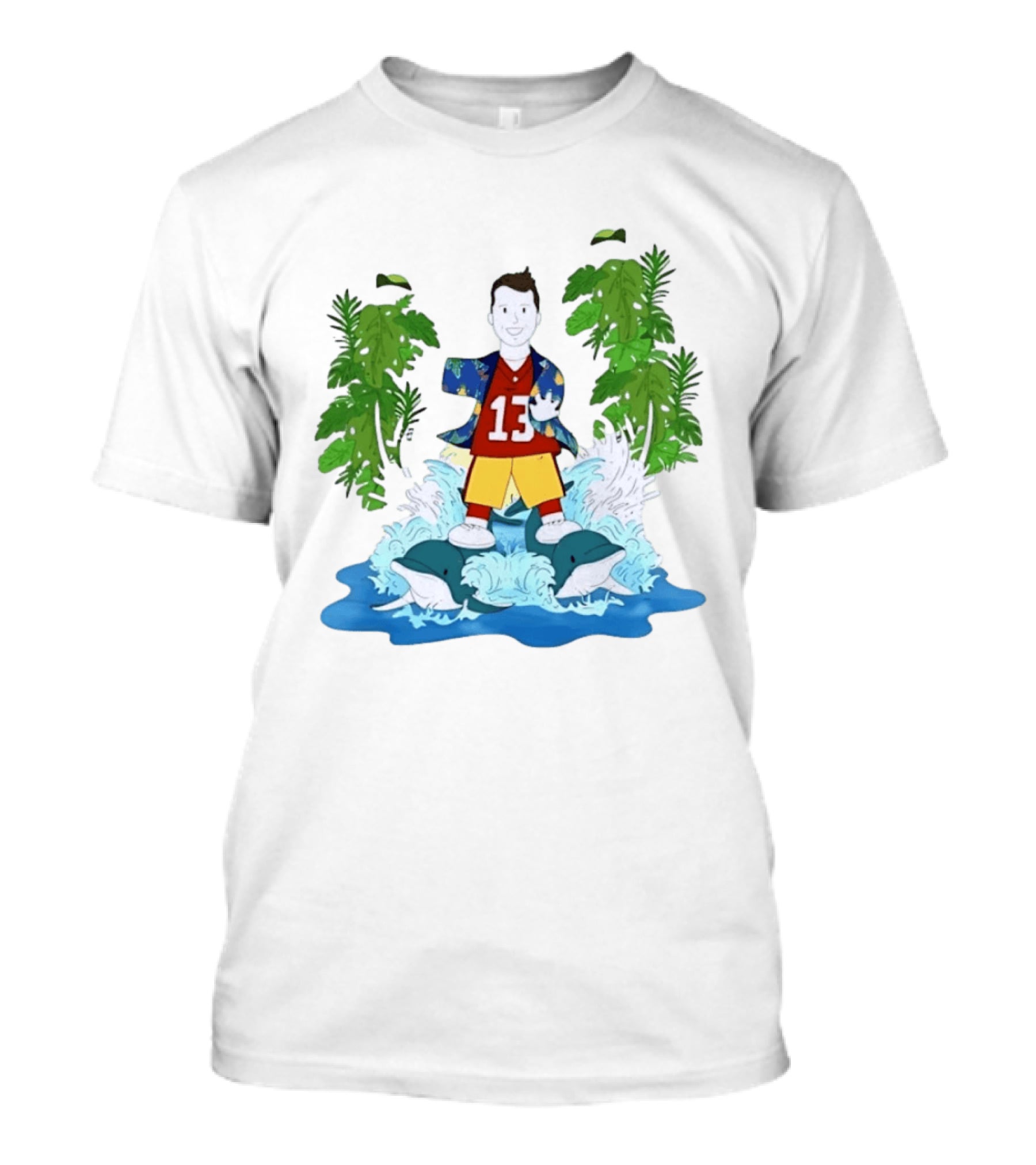 Brock Purdy 49ers Number 13 Tropical Dolphins Football Adventure T-Shirt