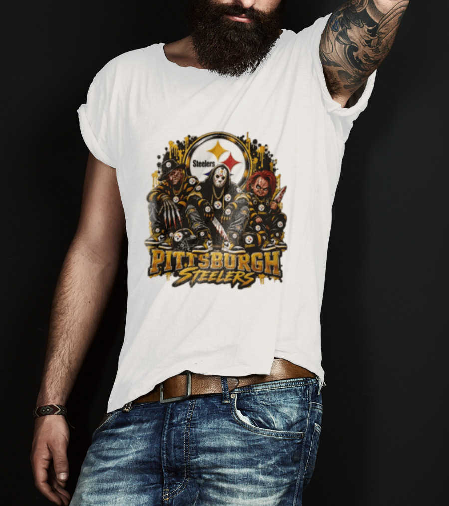 Freddy Krueger Jason Voorhees Chucky Steelers Halloween Pittsburgh T-Shirt