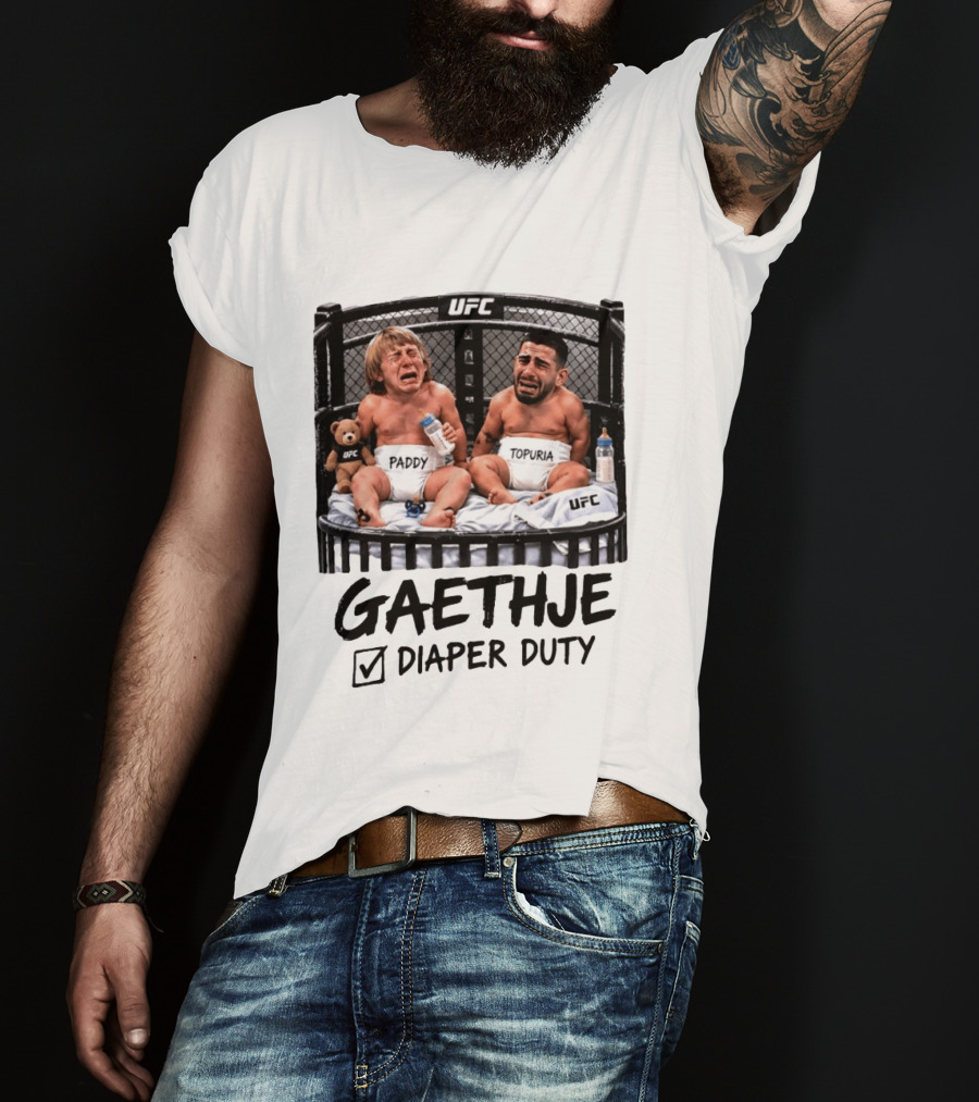 UFC Gaethje Diaper Duty Paddy Topuria Cage Fight T-Shirt