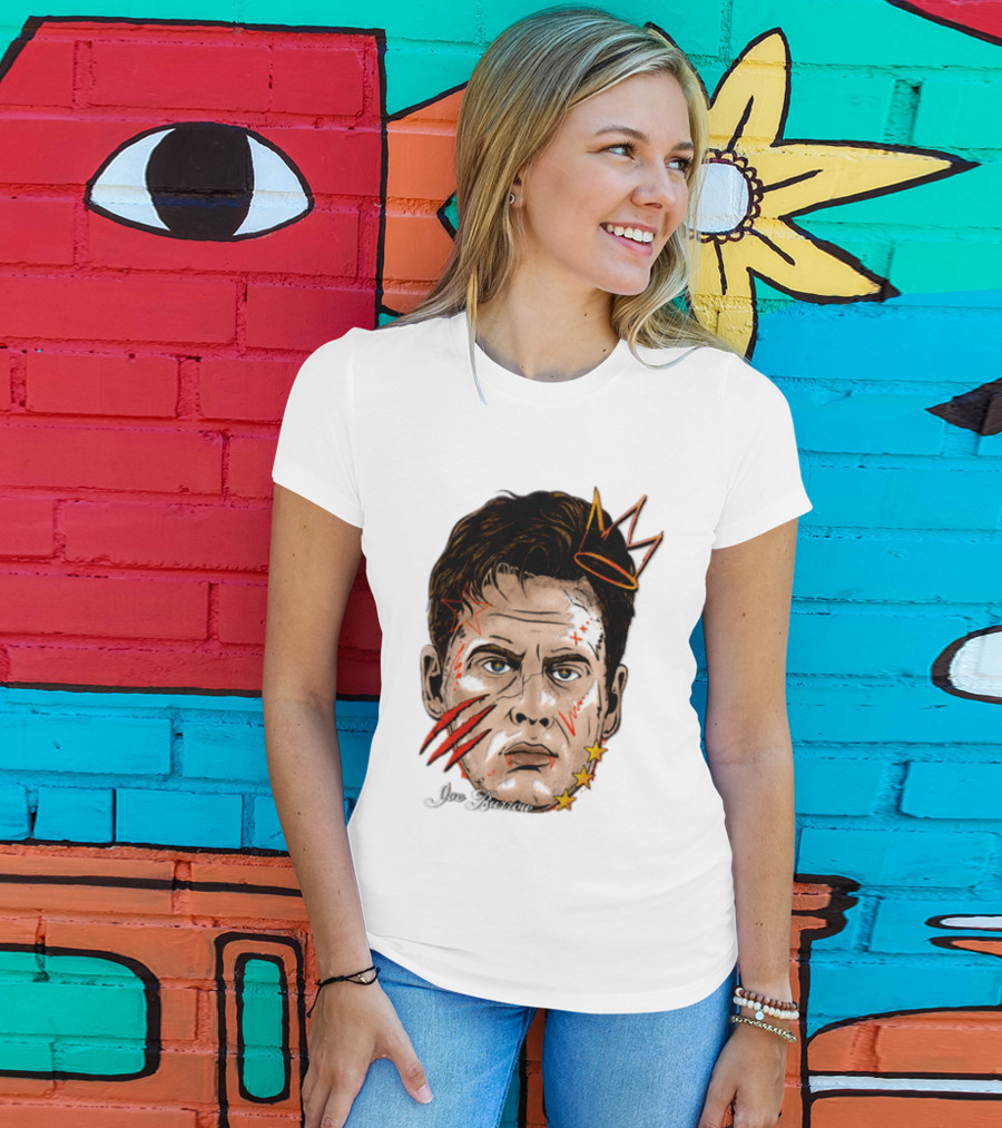 Joe Burrow Fat Head Limited Edition Player Crowned Star Scratches T-Shirt