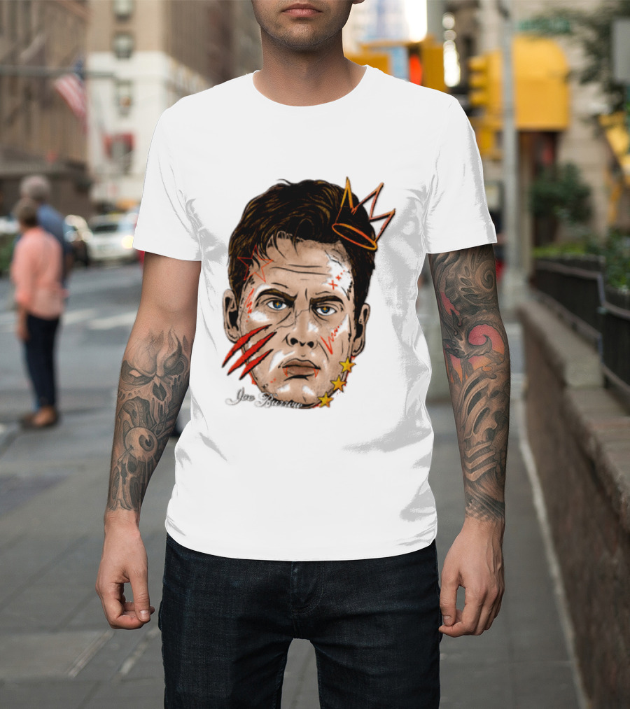 Joe Burrow Fat Head Limited Edition Player Crowned Star Scratches T-Shirt