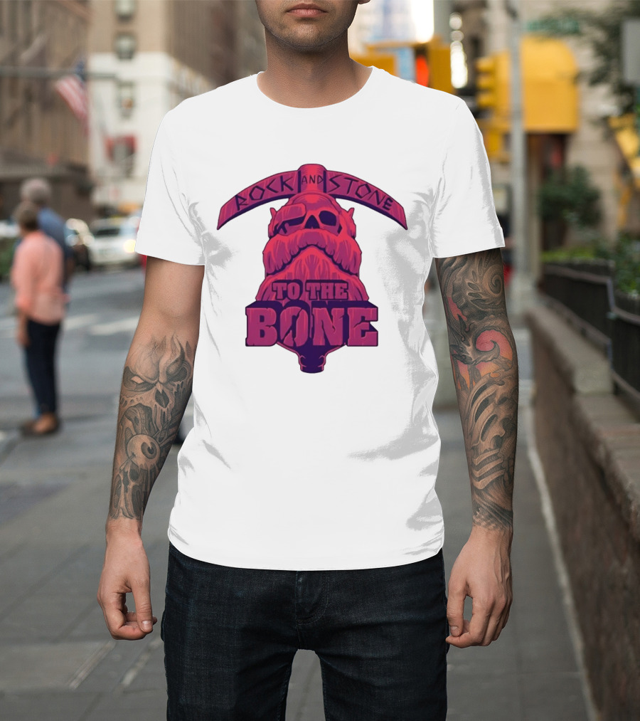 Rock And Stone To The Bone Dwarf Skull Gaming Deep Rock Galactic T-Shirt