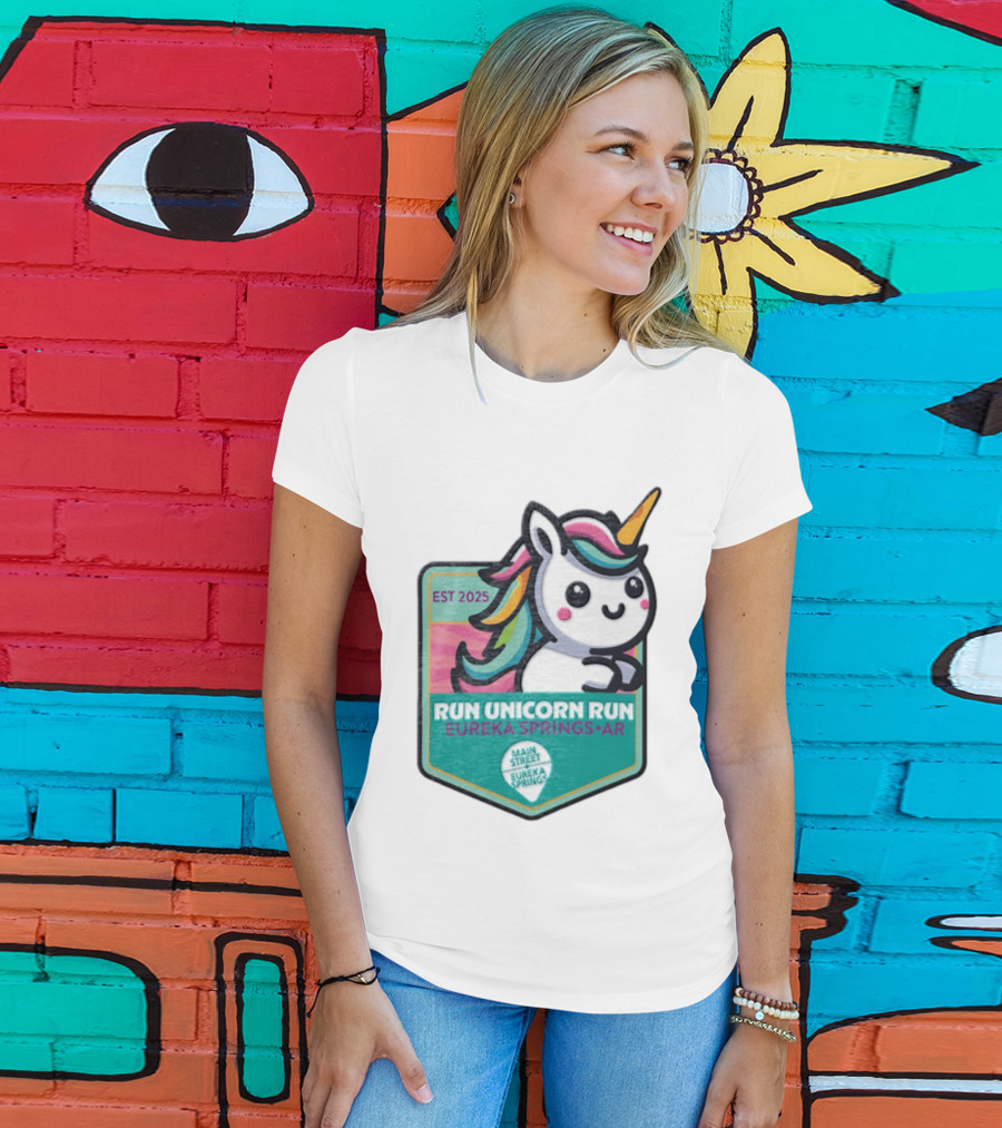EST 2025 Run Unicorn Run Eureka Springs AR Main Street T-Shirt