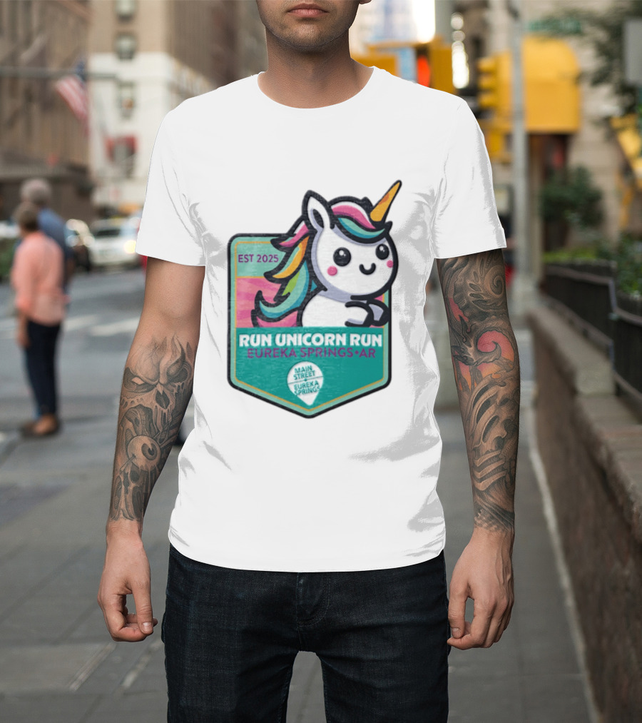 EST 2025 Run Unicorn Run Eureka Springs AR Main Street T-Shirt