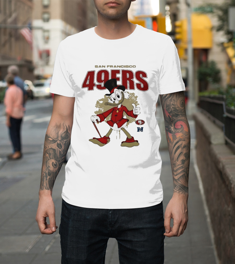 San Francisco 49ers Scrooge McDuck Crossover NFL Collaboration T-Shirt