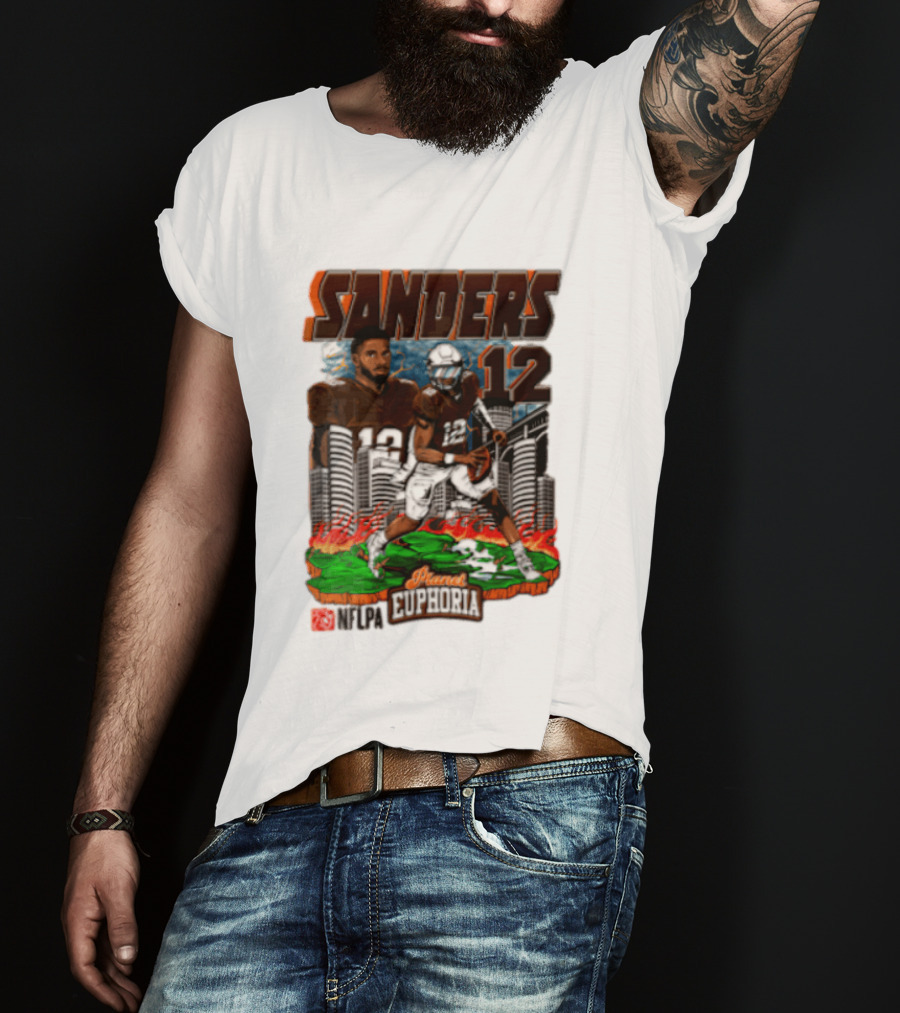 Sanders 12 Football Legend Euphoria NFCA Brand T-Shirt