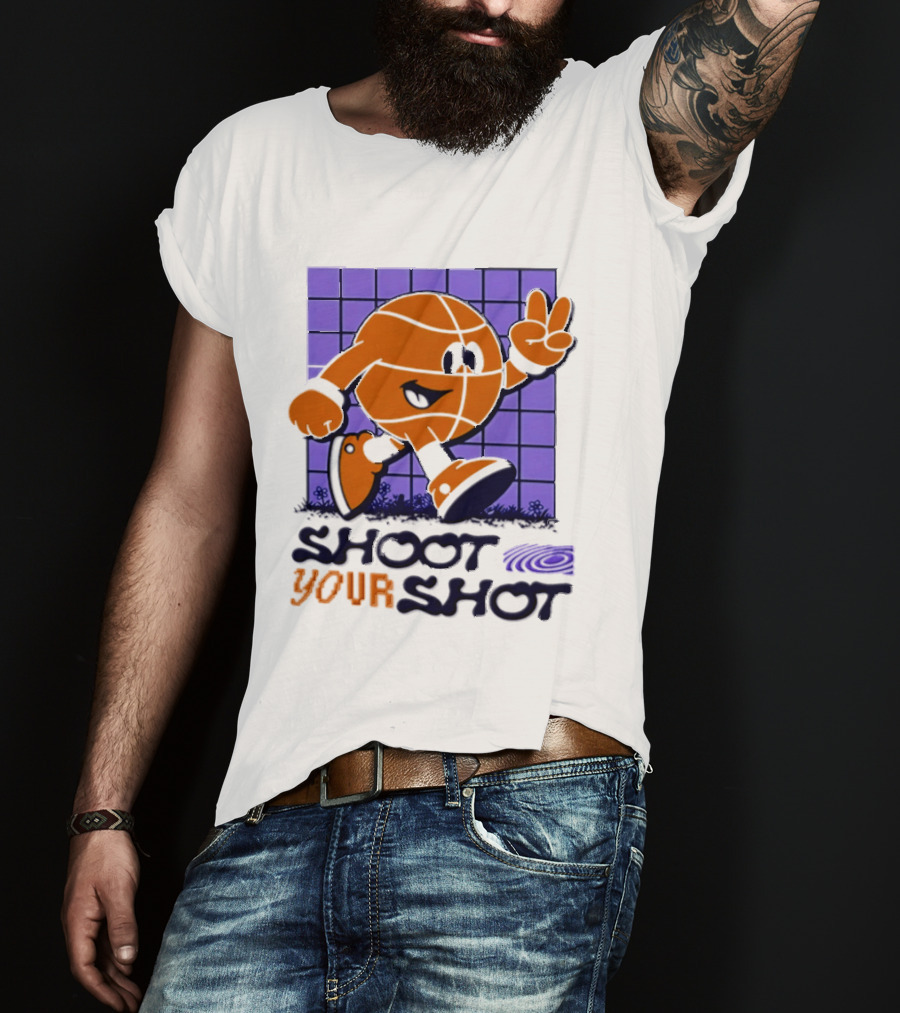Shoot Your Shot Retro Basketball Character Peace Sign T-Shirt