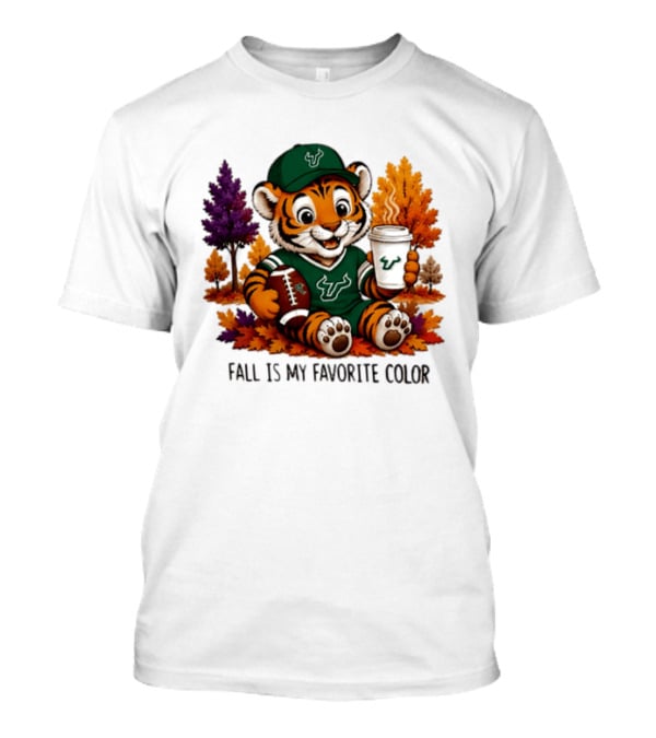 South Florida Bulls Fall Is My Favorite Color Football Tiger Cozy Autumn Vibes T-Shirt