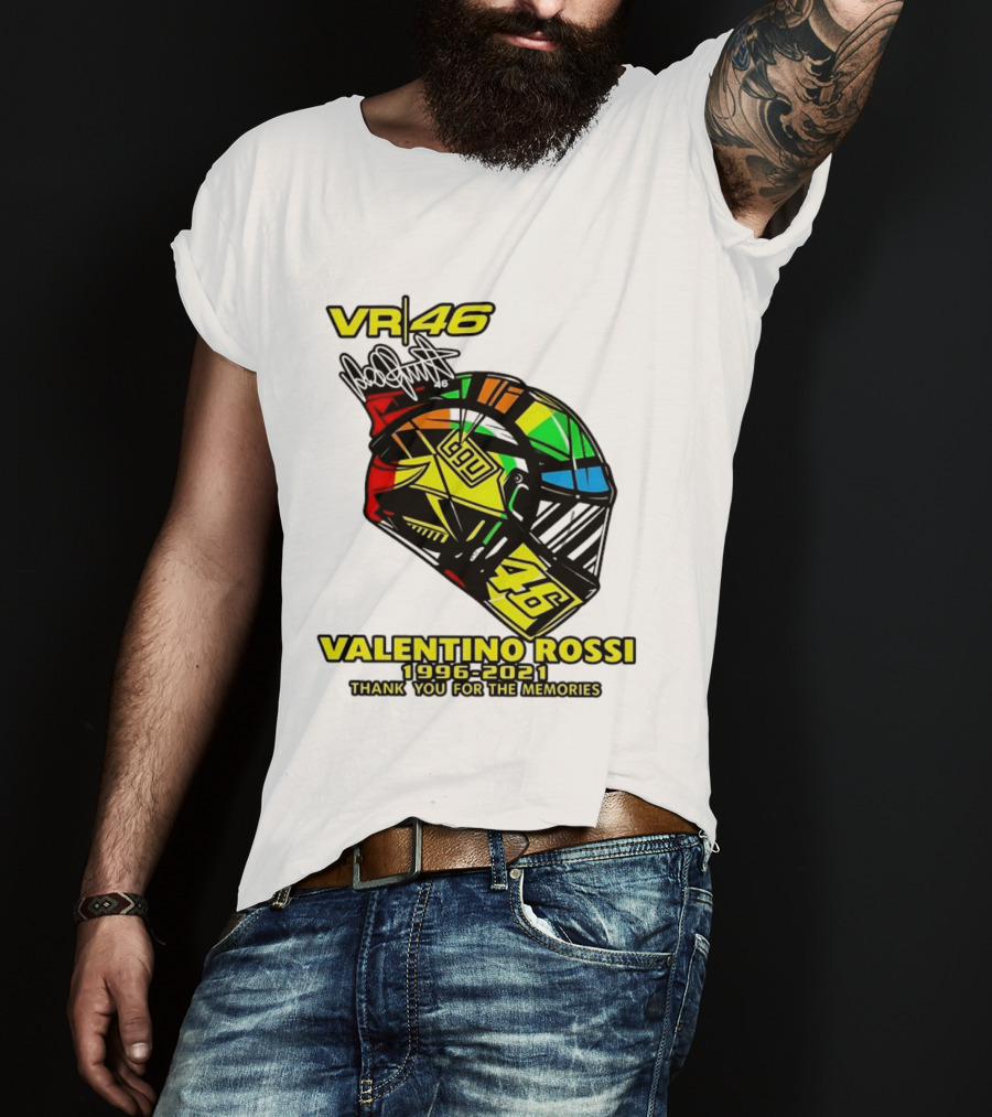 Valentino Rossi VR46 1996 2021 Thank You For The Memories Helmet T-Shirt
