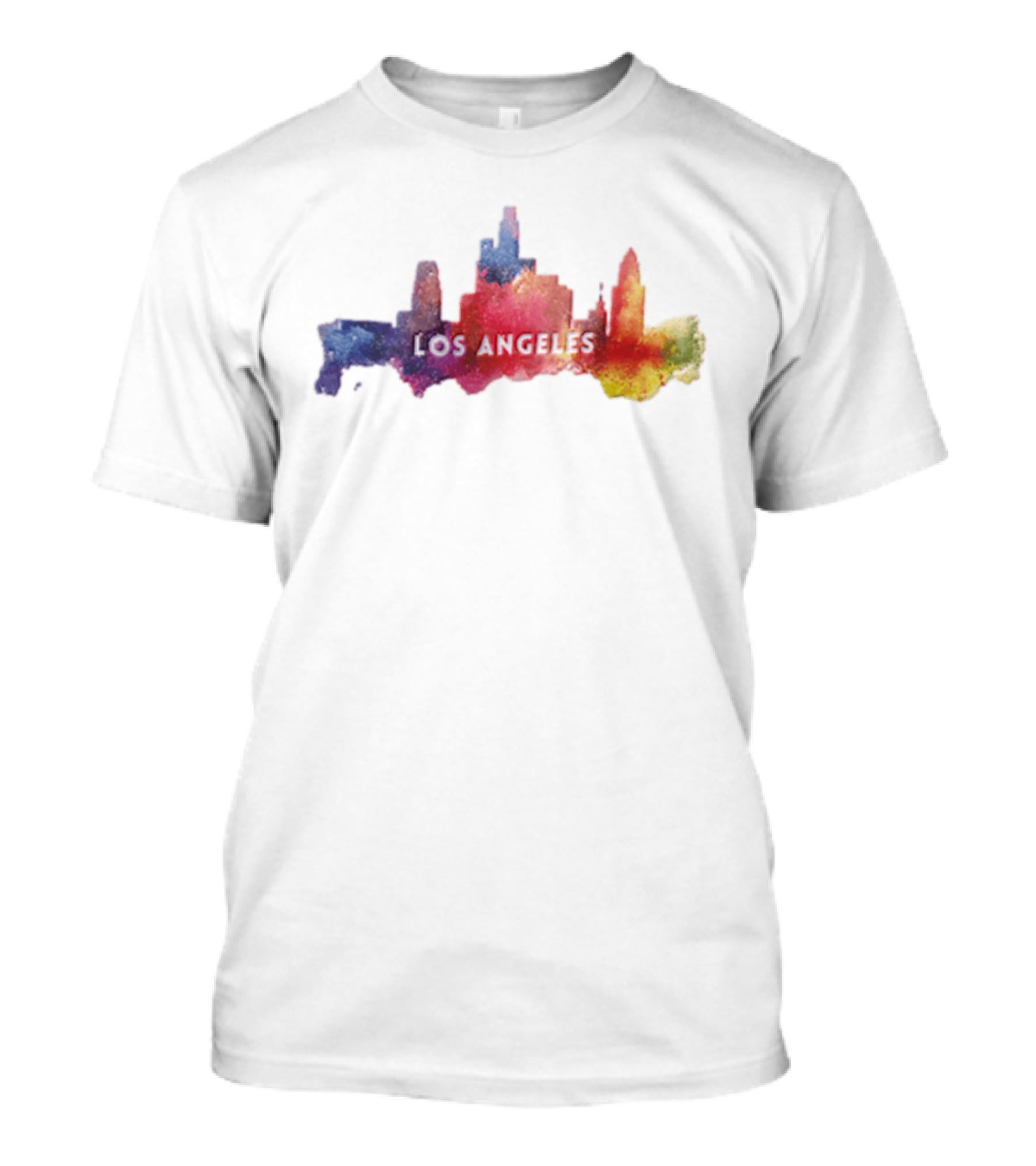 Los Angeles Watercolor Cityscape California Urban Skyline T-Shirt
