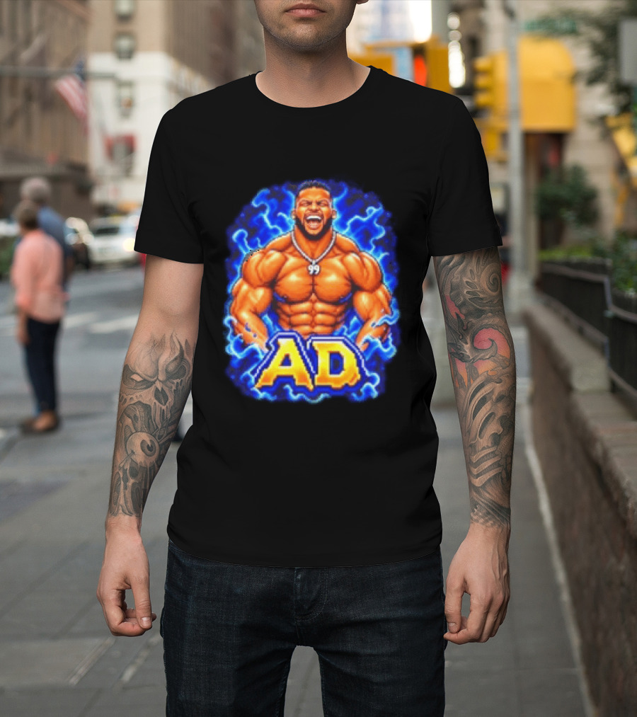 Aaron Donald AD Muscular Cartoon Style Los Angeles Rams 99 T-Shirt