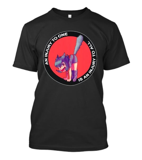 An Injury To One Is An Injury To All Cat Girl Red T-Shirt